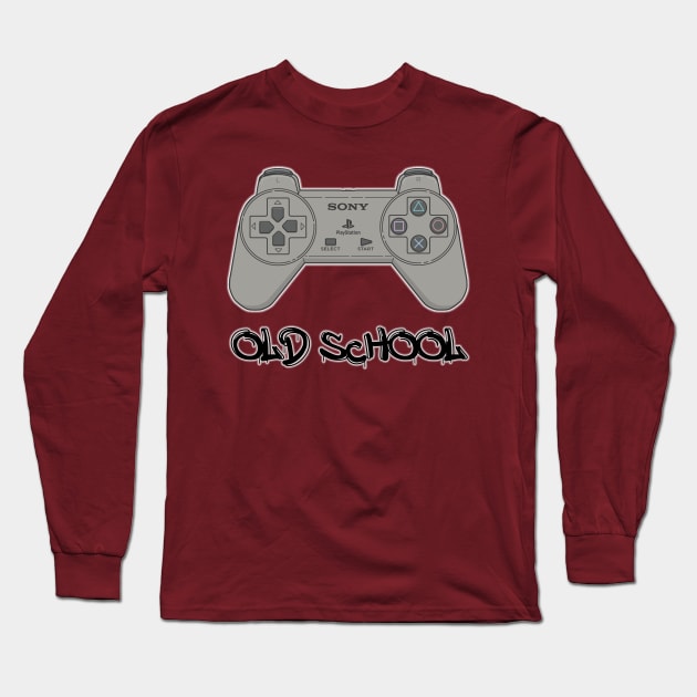 Playstation Old School Design Long Sleeve T-Shirt by Jahaziel Sandoval